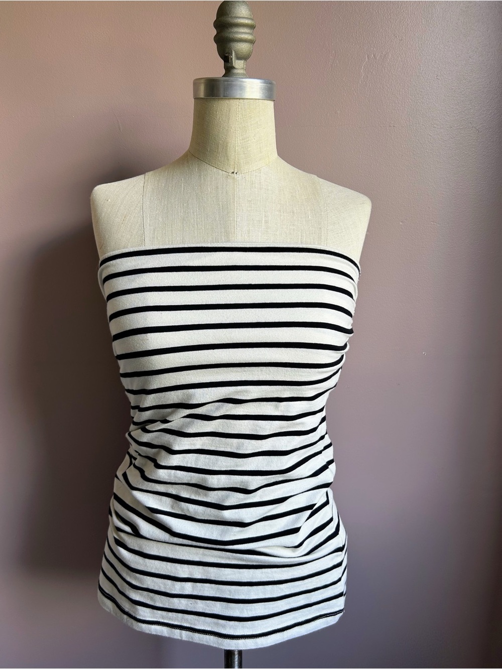 H&M Black & White Striped Tube Top